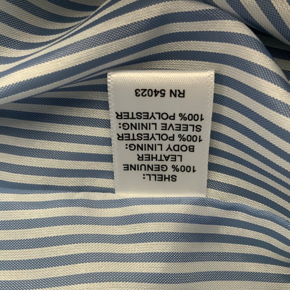 Banana Republic Leather Cropped Moto Jacket Blue SZ S - Picture 8 of 12